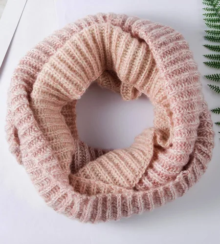Vista 6 de Las mujeres de invierno de punto infinito bufanda círculo lazo bufanda Beanie conjunto grueso cuello bufanda calentador