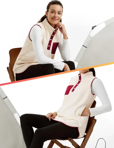 Vista 7 de JACK SMITH Vestido de forro polar sin mangas para mujer, vestido de invierno con botones y bolsillos