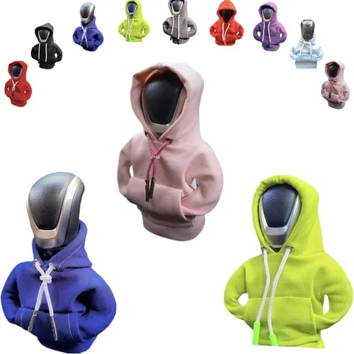 Vista 17 de Funda para palanca de cambios de automóvil, suéter divertido con pomo de palanca de cambios, sudadera con capucha para decoración y protección