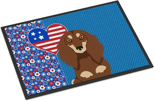 Vista 107 de Caroline's Treasures WDK5119JMAT Airedale Terrier USA - Tapete para interiores o exteriores, 24 x 36 pulgadas, tapete para puerta delantera