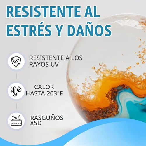 Vista 5 de Kit de resina epoxi transparente 907 g para acabado con súper brillo y superficie de mesas