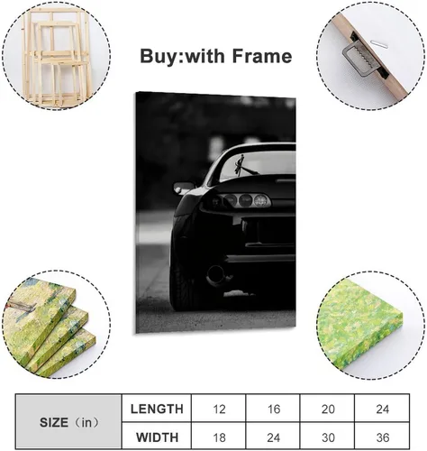 Vista 2 de Póster de automóvil en blanco y negro Mk4, pósteres de lona decorativos para habitación, estética, decoración de dormitorio, arte de pared, oficina
