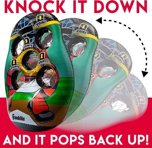 Vista 7 de Franklin Sports Juego Inflable de Lanzamiento de Objetivo para Niños - Juego Mini de Lanzamiento - Juego de Juguete Portátil para Interiores