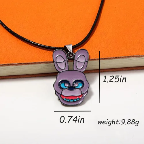Vista 3 de SONGCHANGJEWELRY FNAF - Collar de seguridad de Freddy's - Colgante de disfraz de Fazbear Nights - Coleccionistas de Cospalay para fanáticos
