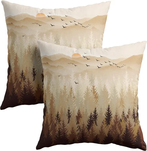 Vista 48 de Fundas de almohada de brújula de ancla, fundas de almohada náuticas para exteriores, fundas de cojín decorativas de rayas azules y blancas, fundas