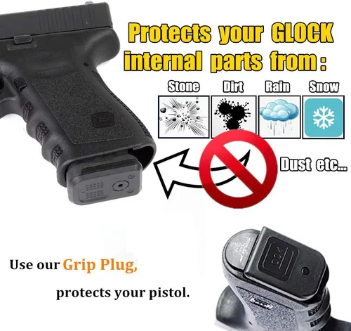 Vista 3 de Grip Frame Insert Slug Plug Custom para Glock 17 18 19 22 23 31 34 35 37 38 44 Gen 4/5 - Elige tu diseño