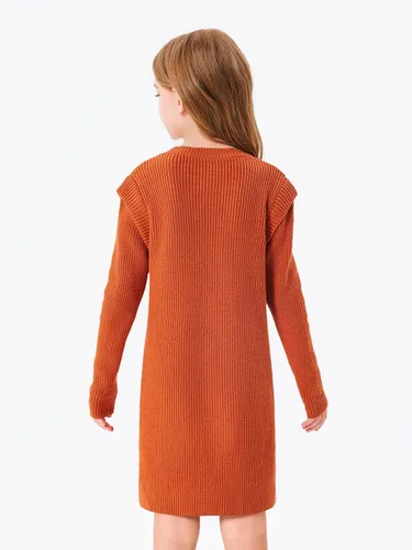 Vista 5 de Haloumoning Vestido de suéter de manga larga para niñas de 5 a 14 años