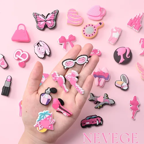 Vista 2 de NEVEGE Dijes de flores para zapatos para niñas, bonitos dijes de diseño para zapatos para adultos, adolescentes, niños, decoración de zapatos