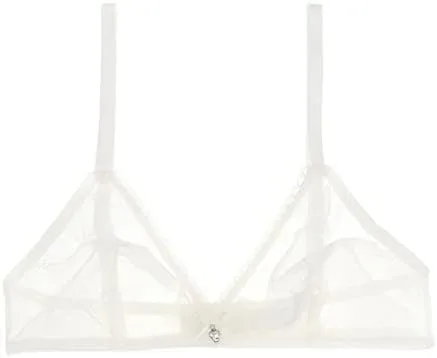 Vista 6 de Sujetador de malla transparente sin forro para mujer, ropa interior inalámbrica sexy