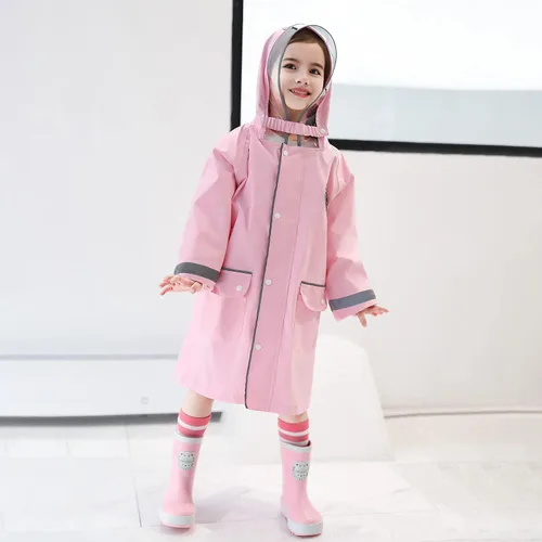 Vista 7 de Chaqueta de lluvia para niños, impermeable para niños, poncho para niños, chubasquero para niñas, chaqueta de lluvia para niños pequeños