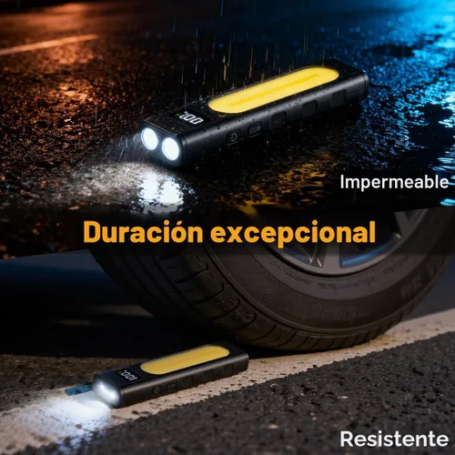 Vista 7 de Linternas recargables de alto lúmenes 1800, linterna plana EDC con magnética, linterna de bolsillo de 11 modos súper brillante, potentes linternas