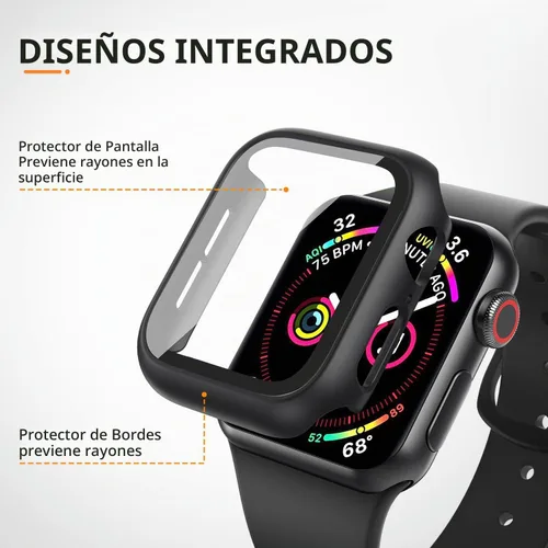 Vista 2 de Mugust Paquete de 3 fundas para Apple Watch Series 3 de 1.496 pulgadas (1.496 in), carcasa rígida de policarbonato con protector de pantalla