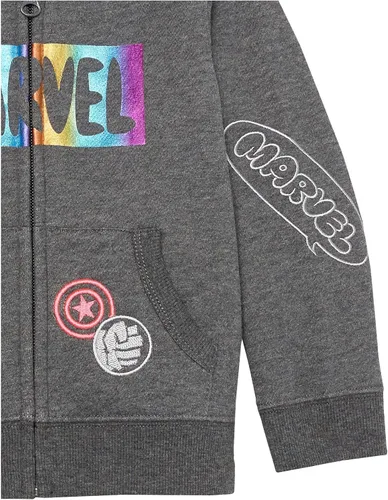 Vista 4 de Tienda Essentials Disney Marvel Star Wars Frozen Sudadera con capucha de forro polar con cremallera para niñas y niños pequeños