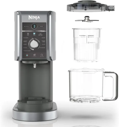 Vista 2 de Ninja® CREAMi® Deluxe 11 en 1 Helado y congelador NC501EU Plata