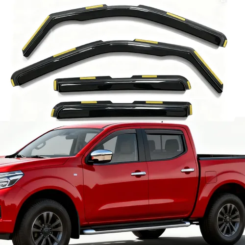 Vista 14 de Deflectores de ventana adhesivos para ventanas laterales y ventilación con viseras para 2015-2018 Chevy Silverado y GMC Sierra 1500 2500HD 3500HD