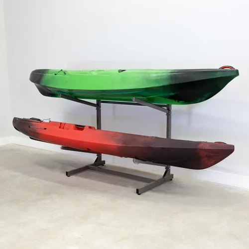 Vista 12 de Teal Triangle Estante de almacenamiento ajustable independiente para kayak Negro