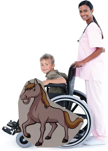 Vista 2 de Disfraz de caballo marrón para silla de ruedas