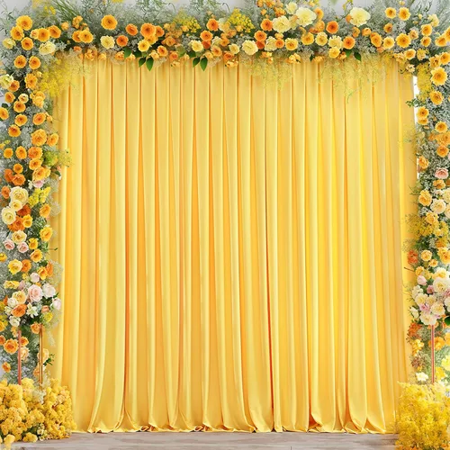 Vista 65 de Cortinas de fondo azul bebé de 8 x 10 pies para bodas, cortinas de fondo de poliéster sin arrugas, para baby shower, fiestas de cumpleaños