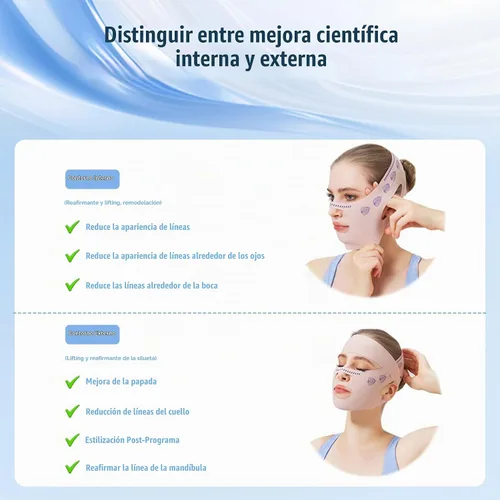 Vista 3 de Máscara de elevación facial de línea V mejorada, correa de barbilla para dormir, máscara de elevación de línea en V, correa de adelgazamiento Rosa