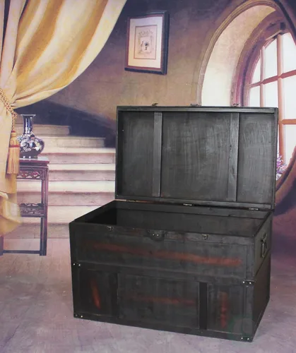 Vista 4 de Vintiquewise QI003041LNEW Tronco de vapor de madera de estilo antiguo