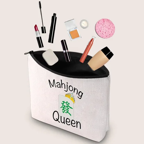 Vista 3 de JXGZSO Mahjong Queen Lucky Bag Game Tiles Travel Storage Mahjong Juego de mesa con cremallera, regalo para los amantes de Mahjong, Reina de Mahjong