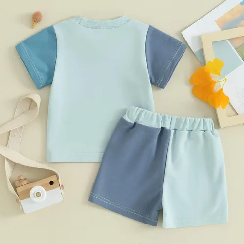Vista 7 de Twopumpkin Verano Niño Niño Ropa de Bebé Camisetas de Manga Corta Top Y Pantalones Cortos Infantil Traje Neutral 6 9 12 18 24 Meses 2t