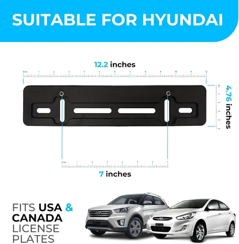 Vista 2 de Soporte de placa para defensa delantera para Hyundai + 6 tornillos seguros y juego de llaves