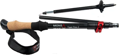 Vista 2 de Tiger Paw Z - Bastones de senderismo para senderismo, correr, caminar, raquetas de nieve, con agarre de corcho, plegable, plegable, ajustable