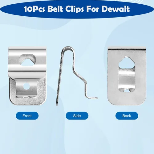 Vista 5 de 10 clips para cinturón para Dewalt, kit de clips de herramientas de taladro de acero inoxidable 304 con tornillos para Dewalt N268241 apto