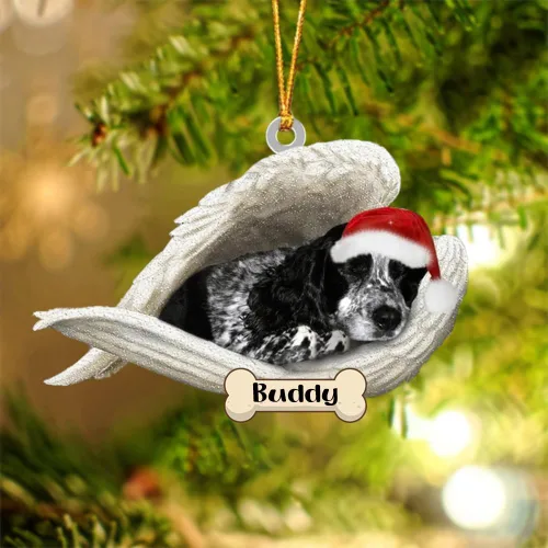 Vista 142 de Afghan Hounds - Adorno de Navidad con alas de ángel durmiente, recuerdo personalizado para perros 2024, adorno de forma acrílica, regalos