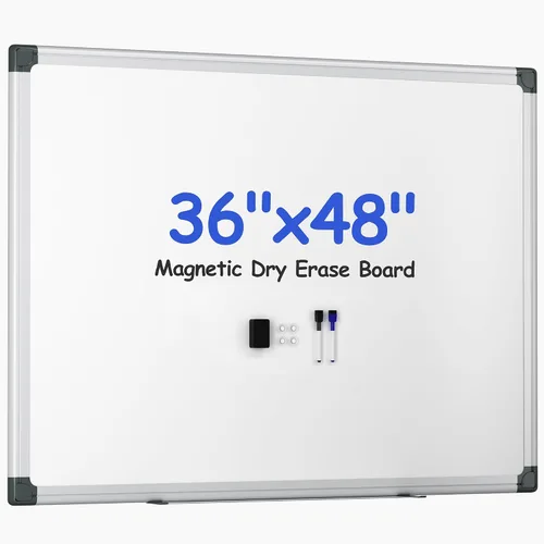 Vista 8 de Pizarra blanca magnética para colgar de 18 x 12 pulgadas para pared, pequeña pizarra de borrado en seco para niños, cocina, oficina, incluye 1