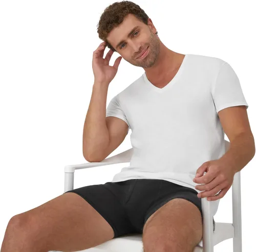 Vista 7 de Hanes Paquete de camiseta interior para hombre, camiseta de algodón con cuello en V, camisetas que absorben la humedad para hombres, paquete de 12