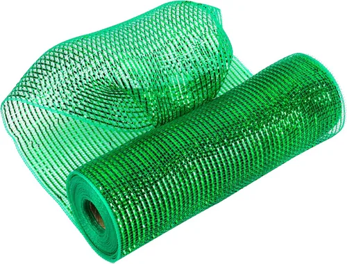 Vista 15 de MEEDEE Cinta de malla dorada de 10 pulgadas de ancho x 30 pies - Rollo de malla metálica decorativa para coronas de árbol de Navidad, guirnalda