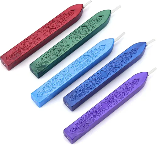 Vista 19 de Varillas de Cera para Sellar, Yoption 10 Piezas Varillas de Cera Multicolor con Mechas para Invitación de Boda Sobres de Regalo Tarjetas de Navidad