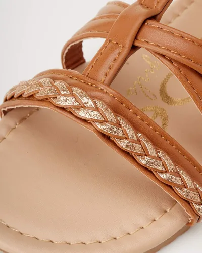 Vista 3 de bebe Sandalias para niña - Sandalias de gladiador de cuero sintético con trenza de purpurina (niño)