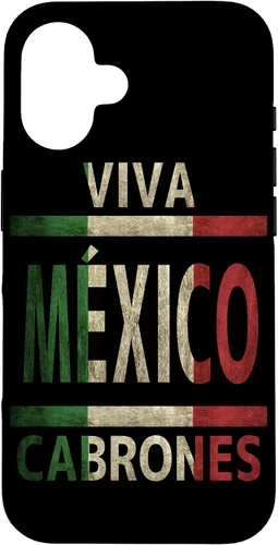 Vista 31 de Funda con bandera mexicana para iPhone 13 Viva México Cabrones