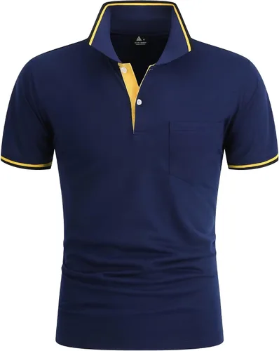 Vista 3 de Polo de golf para hombre manga larga manga corta dos tonos camisa militar de golf polo táctico camisetas deportivas de tenis