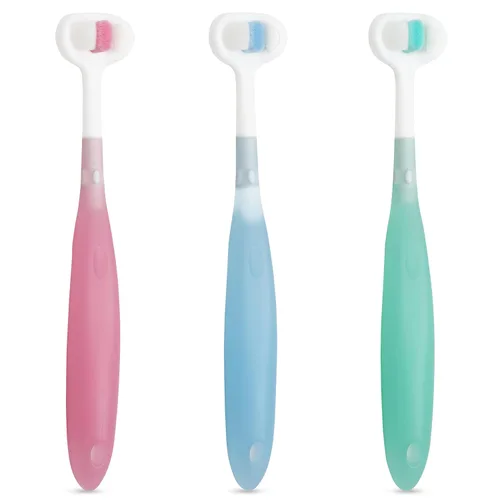 Vista 8 de Trueocity Cepillo de dientes extra suave, cepillos de dientes para niños pequeños 1-2 1-3 2-4, cepillo de dientes de 3 lados de alta eficiencia