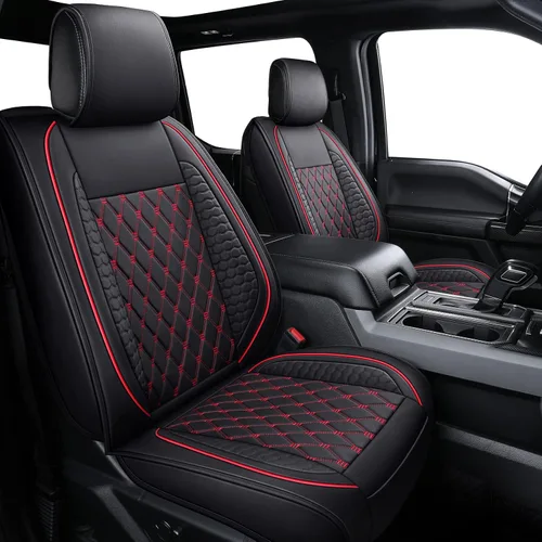 Vista 12 de Tomatoman F-150 Fundas de asiento delantero compatibles con Ford F150 2009-2024 2025 2026 2017-2026 F250 F350 F450 Supercrew Super Duty Limited