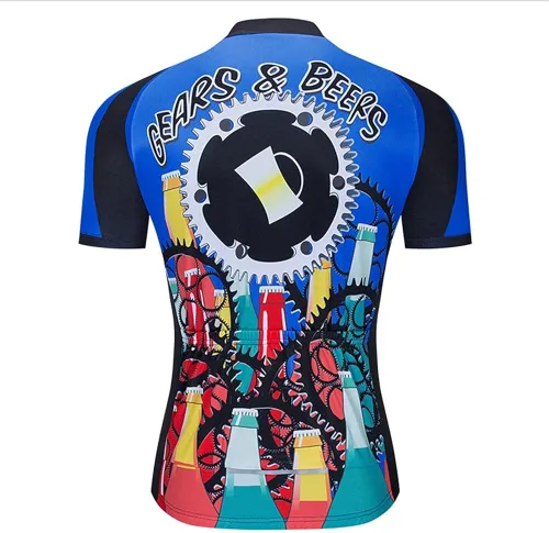 Vista 2 de MOXILYN Camisas de ciclismo para hombre, manga corta, camiseta de ciclismo 3D, camiseta divertida para bicicleta