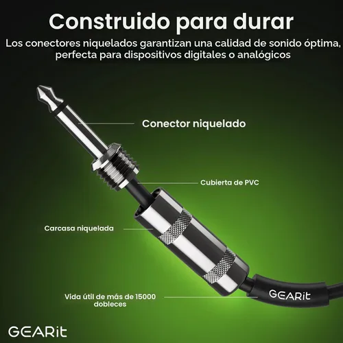 Vista 7 de GEARit Cable de altavoz profesional (6 pies), cobre puro 12 AWG, de 1/4 de pulgada a 1/4 de pulgada, TS recto macho a macho para amplificador