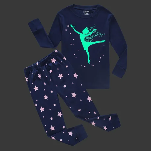 Vista 2 de Dolphin&Fish pijama suave para niños y niñas, 100% algodón, pijama de manga larga para niños