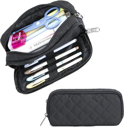 Vista 7 de Della Gao - Estuche pequeño para lápices de gran capacidad, bolsa para marcadores y lápices, bolsa para monedas, organizador de papelería de oficina