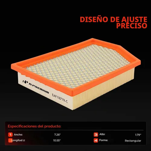 Vista 2 de A-Premium Filtro de aire de motor compatible con Jeep Cherokee, 2014 2015 2016 2017 2018, panel flexible, repuesto # 52022378AA