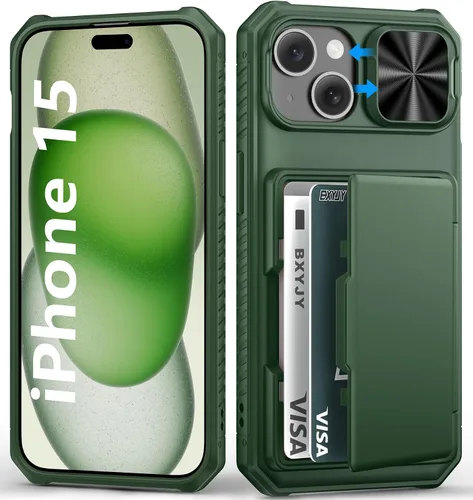 Vista 79 de BXYJY Funda tipo cartera para iPhone 15 Pro, tarjetero (4-5 tarjetas)