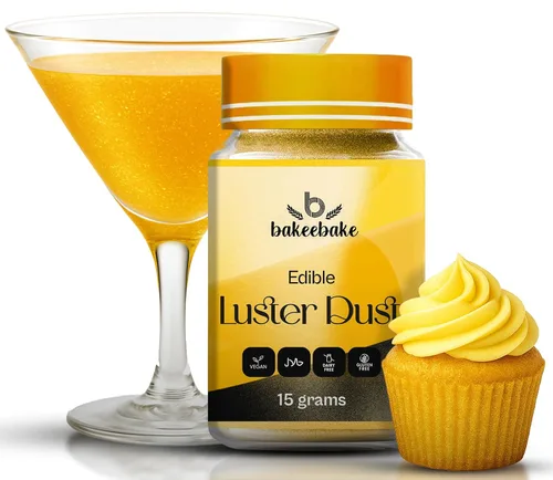 Vista 14 de Bakeebake Luster Dust - Juego de 10 colores comestibles de 0.51 onzas cada botella, purpurina comestible para bebidas y postres, polvo comestible