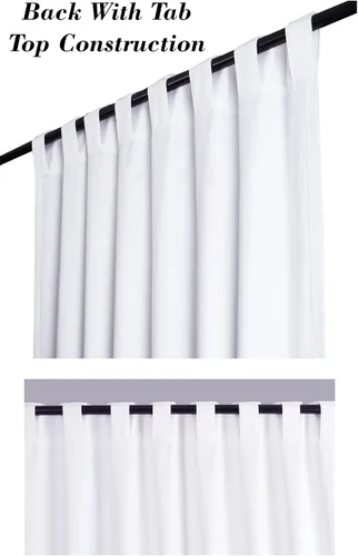 Vista 9 de Cortinas blancas de 84 pulgadas de largo, juego de 2 cortinas de algodón con pestaña trasera de pato para granja, sala de estar, dormitorio, ducha