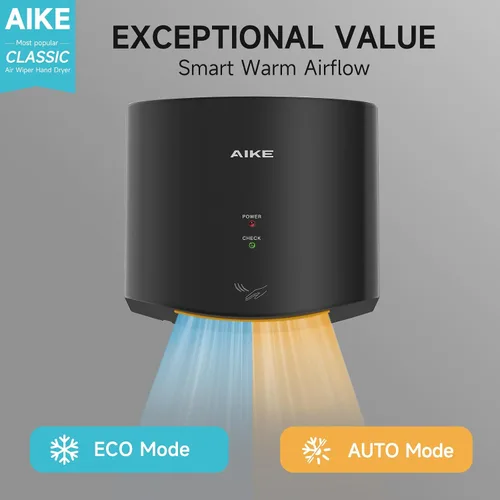 Vista 4 de AIKE Limpiador de aire compacto secador de manos 110V 1400W Negro (con enchufe de 2 pines) Modelo AK2630S