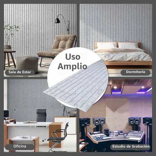 Vista 6 de Art3dwallpanels Paquete de 10 paneles acústicos, paneles de pared insonorizados de 48 x 12 x 0.35 pulgadas, autoadhesivos de alta densidad que