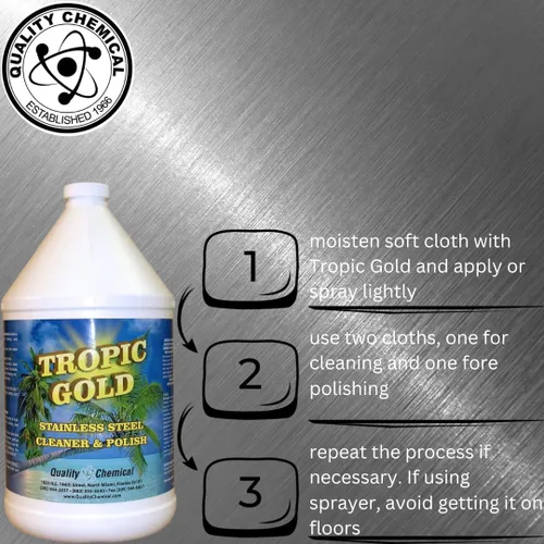 Vista 5 de Quality Chemical Tropic Gold - Limpiador y pulidor de acero inoxidable, limpiador mágico y pulido para acero inoxidable, limpiador perfecto de acero